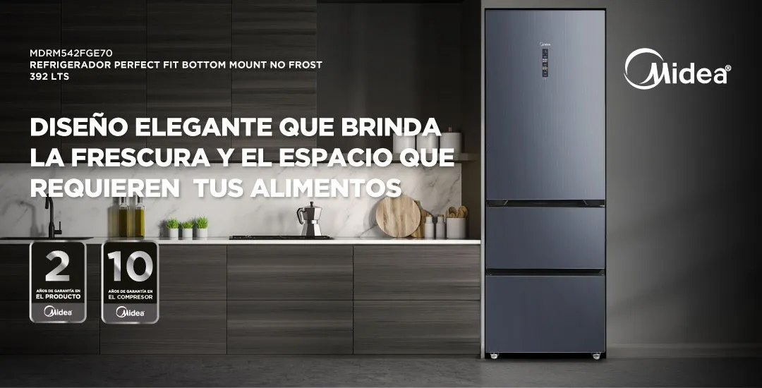 Refrigerador Perfect Fit Bottom No Frost 392 lts | Midea