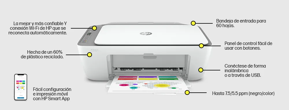 Impresora Multifuncional HP Deskjet Ink Advantage 2775 Wifi
