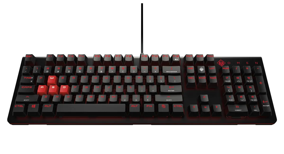 Clavier Gamer HP Omen 1100 Pratiquement Neuf - Switches Blue Clicky, Rétroéclairage, Format QWERTY