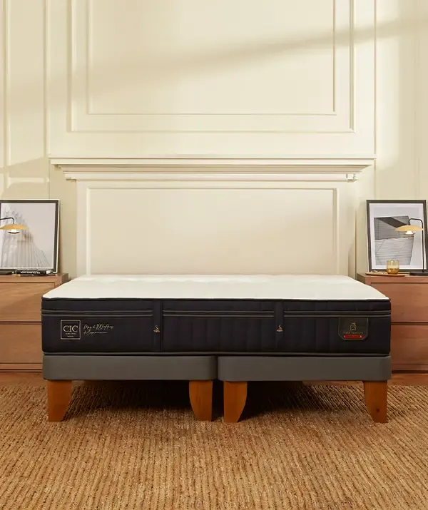 tdfブラック38 Cama Europea CIC Base Dividida 2 Plazas Super Premium + Respaldo