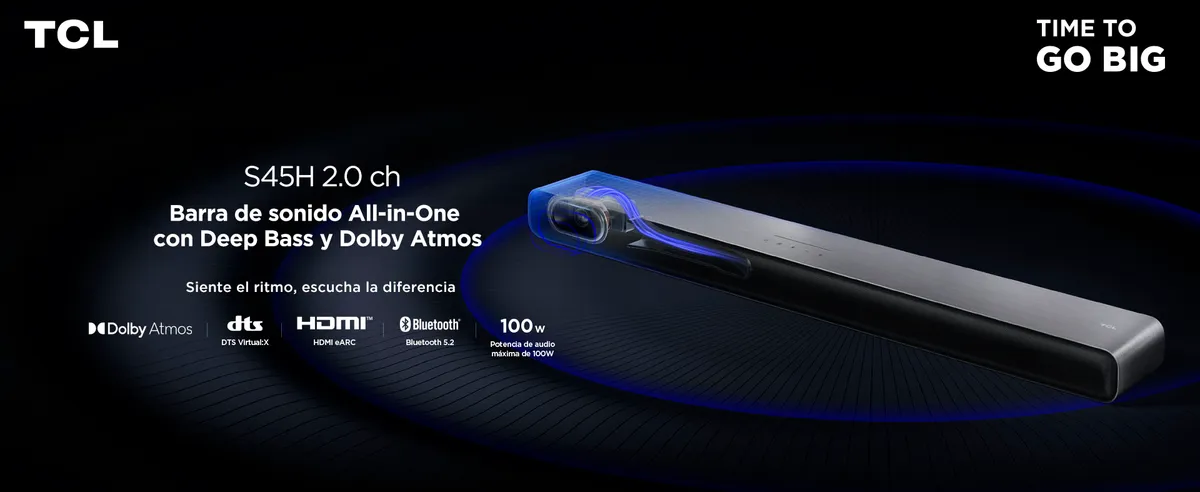 Soundbar TCL S45H 2.0 Ch 100W — TCL.cl