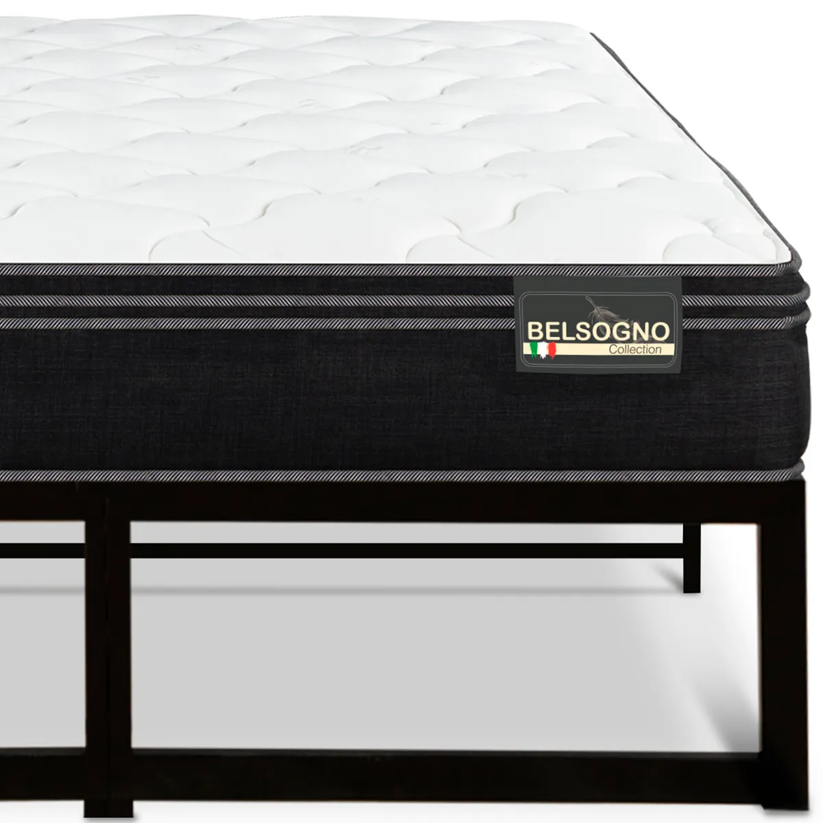 Cama Europea Belsogno Base Dividida 2 Plazas Premium + Respaldo