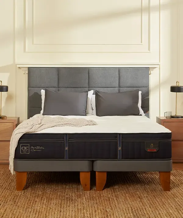 洋楽 prestige Cama Europea CIC Base Dividida King Grand Premium + Respaldo +